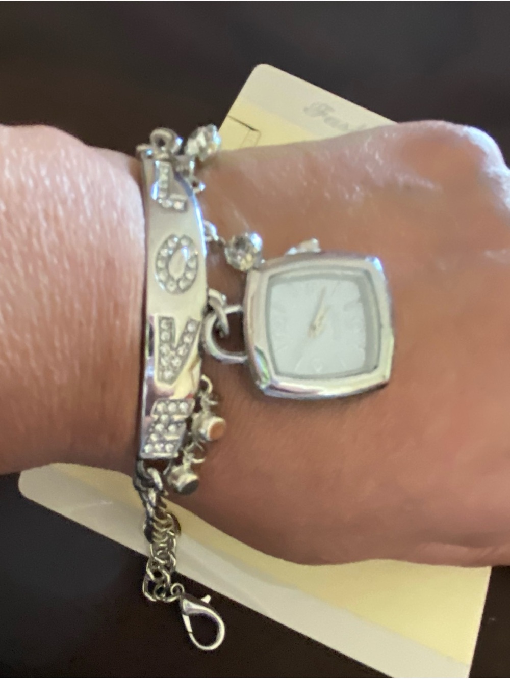 1-Titanium Women’s Charm Bracelet Watch
